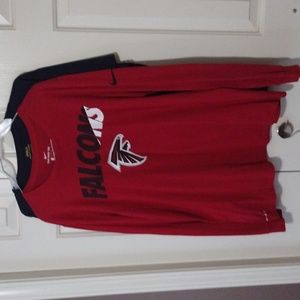 Nike Long Sleeve Atlanta Falcons NFL Tee Men's Large Red Black White